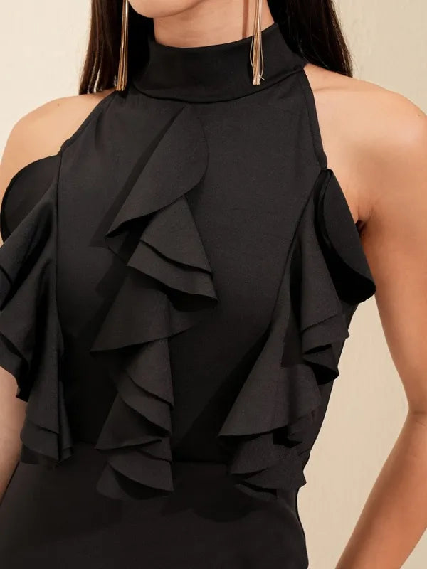 Suburbans  Women Black Solid Bodycon Dress