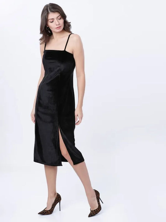 Suburbans Women Black Solid Bodycon Dress