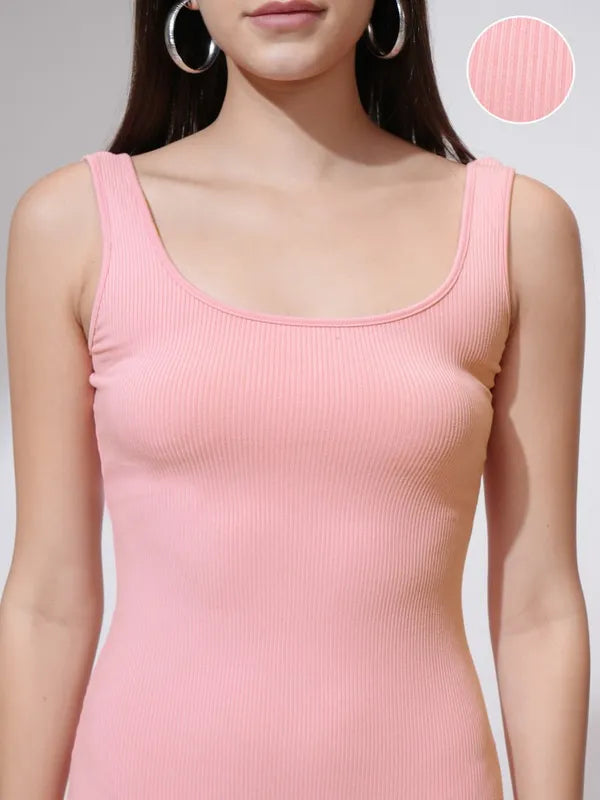 Suburbans  Women Pink Solid Bodycon Dress