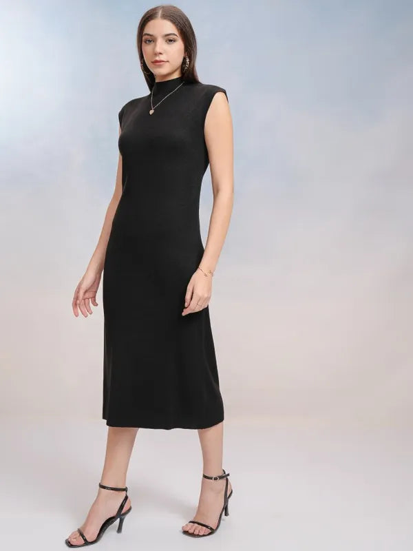 Suburbans  Women Black Solid Bodycon Dress