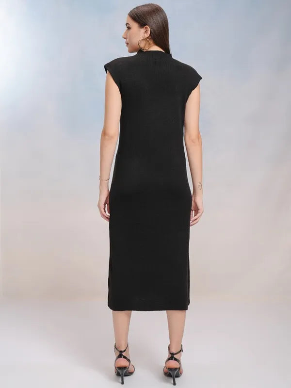 Suburbans  Women Black Solid Bodycon Dress