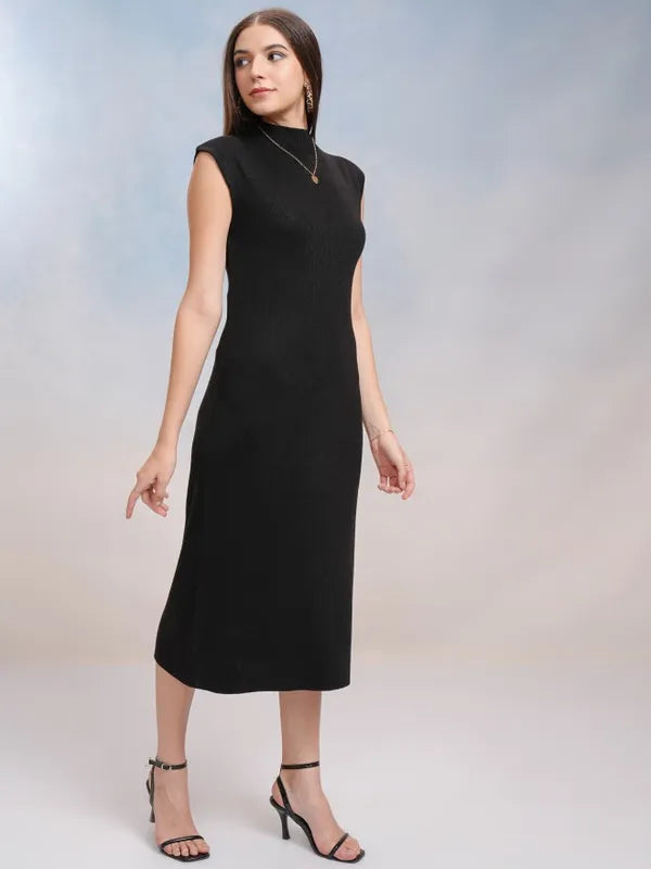 Suburbans  Women Black Solid Bodycon Dress
