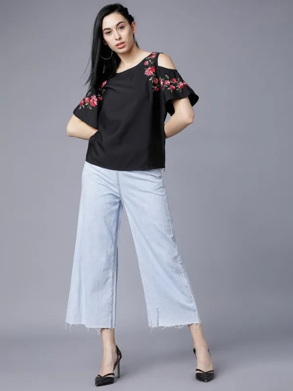 Suburbans Women Black Printed A-Line Tops