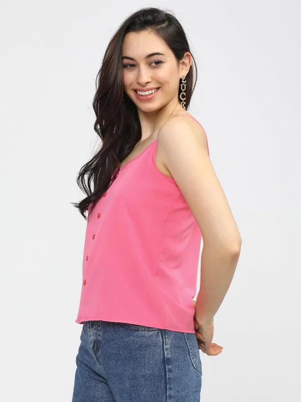 Suburbans Women Pink Solid Regular Tops