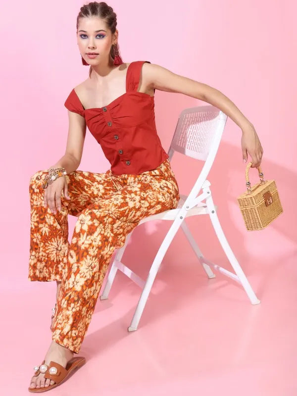 Suburbans Women Red Solid Regular Tops