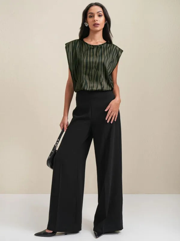 Suburbans Women Olive Printed Regular Top