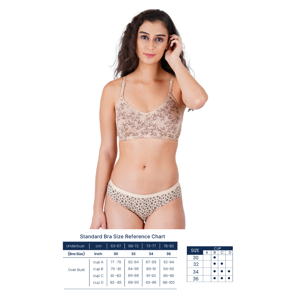 Suburbans Full Coverage Bra, Double-Layered 2-Ply Moulded Cups with Inner Sling, Wire-Free, Super Combed Cotton, Adjustable Straps for Ultimate Support & Comfort