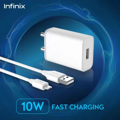 (Open Box) Infinix 10W Quick Charger Adapter with Cable combo (White, Cable Included)