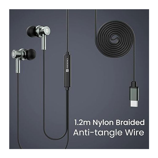 Portronics Conch Tune C in Ear Type C Wired Earphones with Mic