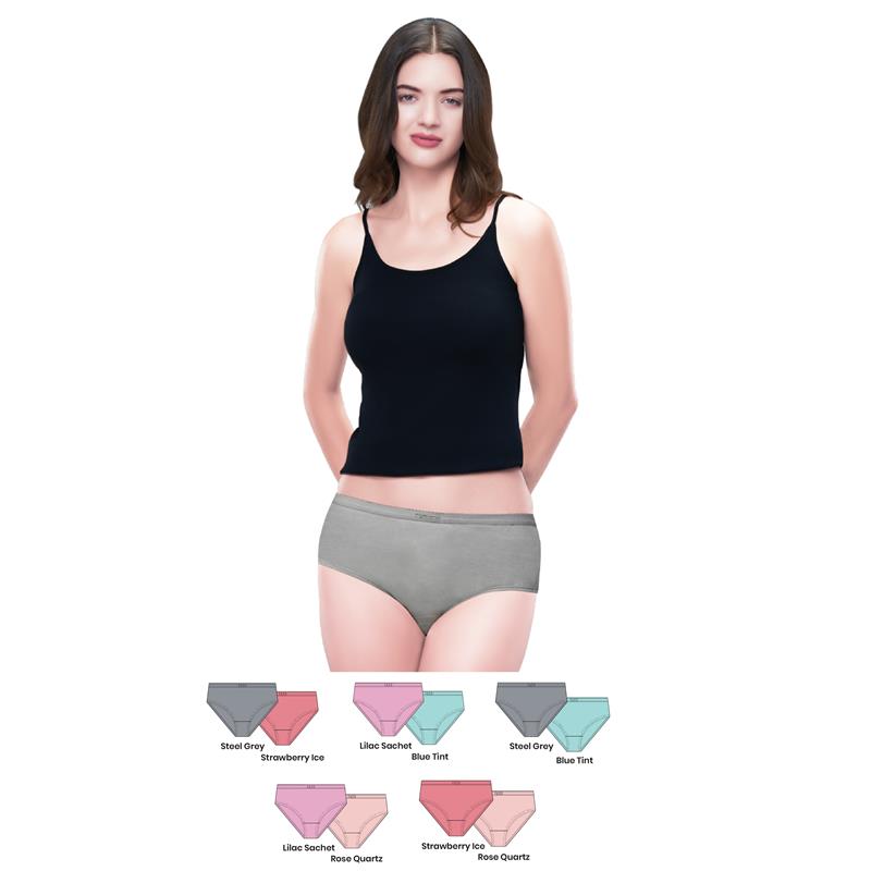 Suburbans Hipster Pack of 2 – 100% Super Combed Cotton Low Rise Panties, Outer Elastic Waistband, Label-Free, Ultra-Soft Comfort for Everyday Wear