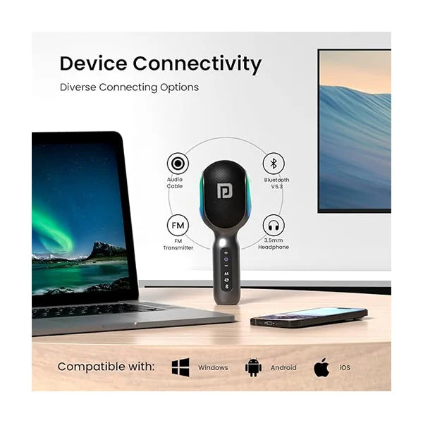 Portronics Dash 2 Wireless Bluetooth Karaoke Mic with 10W Speaker