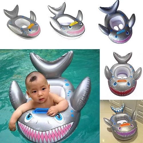 Shark Shape Kids Swimming Ring Seat Boat