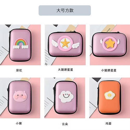 Cartoon Square Headphone case (Random)