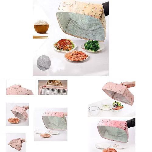 2 Pcs Insulated Food Cover 1 Big 1 Small (Random Print)