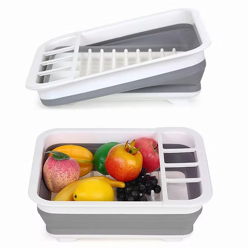 Collapsible Dish Drying Rack Portable Dish Drainer Dinnerware Organizer