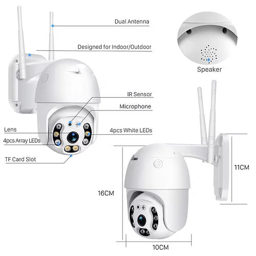 Wifi CCTV Camera 1080p HD PTZ V380 Pro Outdoor