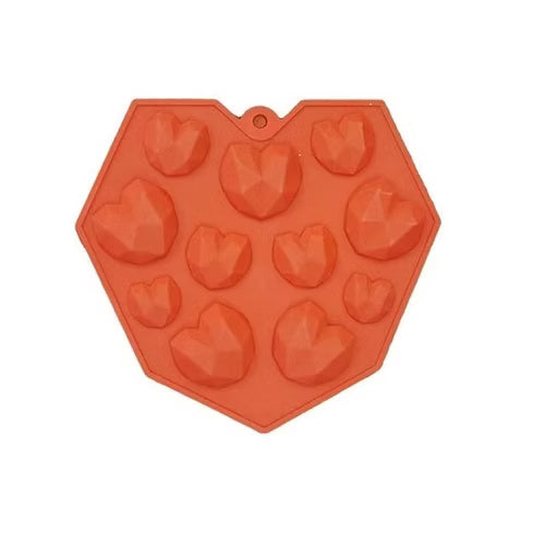 11 Cavity Diamond Heart Shape Chocolate Mold