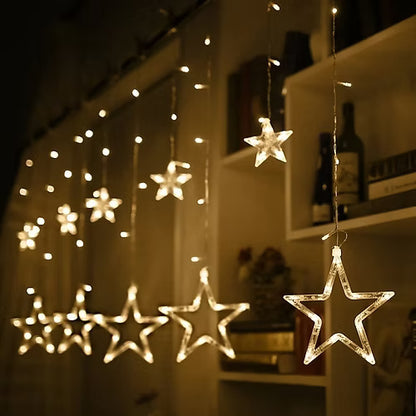 6 Big 6 Small Star LED String Light (Warm White)