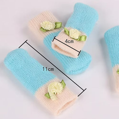 4 Pcs Cat Paw Chair Socks (Random Colors)