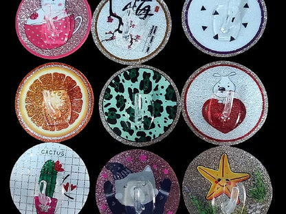 Plastic Glitter Round Hook (Pack of 10)