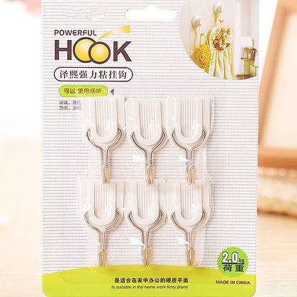 6 Pcs Adhesive Utility Holder Glue Hook