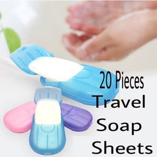 5 Pcs Portable Easy Carry Travel Soap Sheet Paper Dissolvable