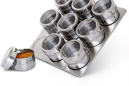 9 Pcs Magnetic Spice Rack