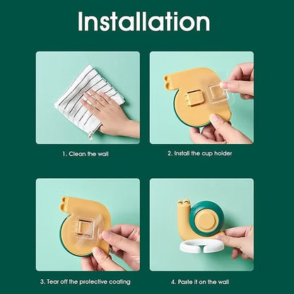 Adhesive Toothbrush Snail Holder
