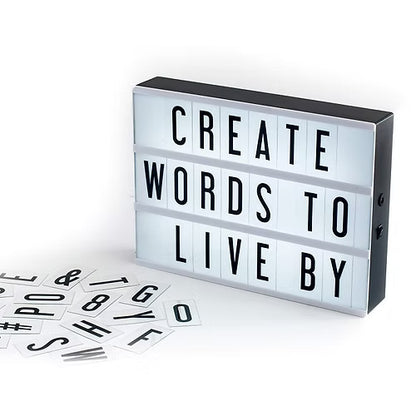 A4 LED Cinematic Light Box With Letters and Symbols