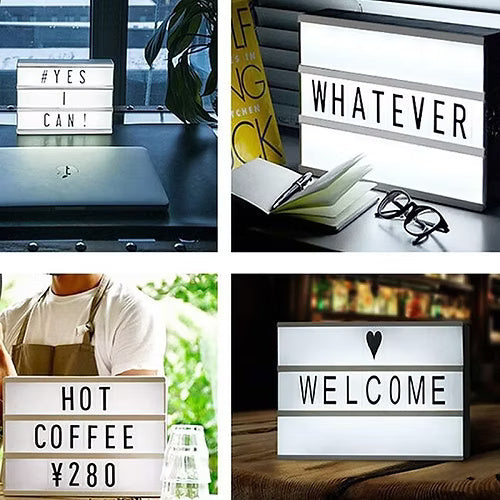 A4 LED Cinematic Light Box With Letters and Symbols