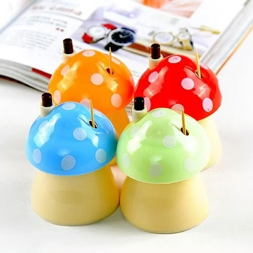 Mushroom shape automatic toothpick holder Box