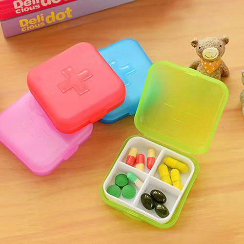 2 Pcs 4 compartment Pill Box