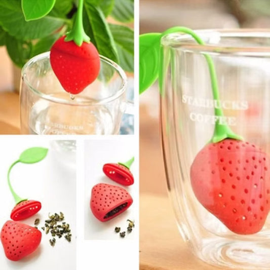 Strawberry Shape Silicone Herbal Green Tea Filter Strainer