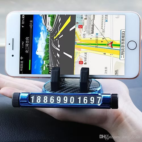 Round Car Mobile Stand with Number Plate