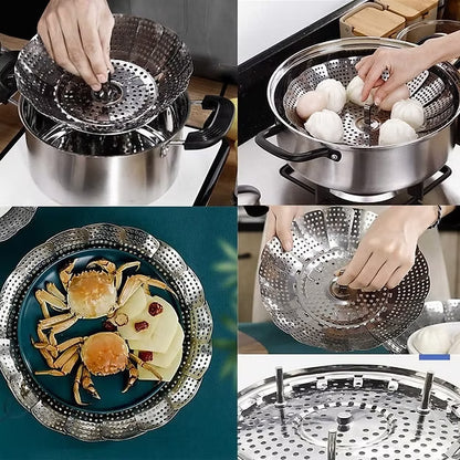 SS Folding Steamer Basket Medium (9.5 Inch)
