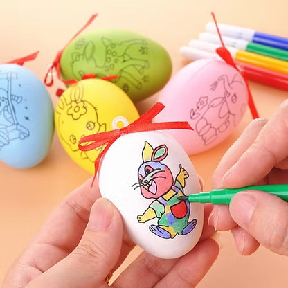 Eggshell Hand Painting (1 Plastic Egg Shell & 4 Sketch Pen)