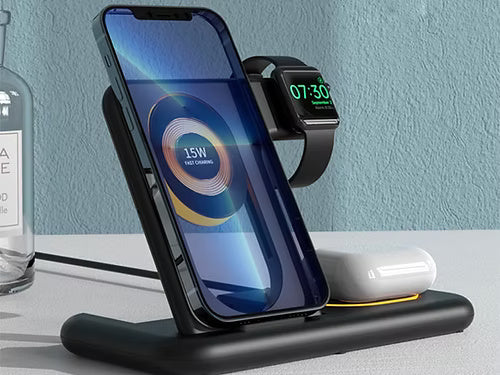 5 in 1 Foldable Charging Dock, 15W, Adjustable Base, Qi Base, with Touchlight