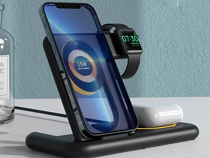5 in 1 Foldable Charging Dock, 15W, Adjustable Base, Qi Base, with Touchlight