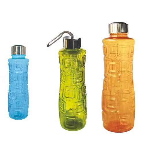 Luxury Plastic Bottle With Steel Cap (Random Colour)