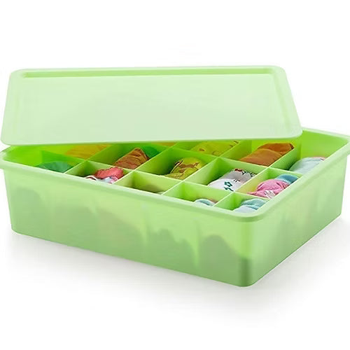 15 Grid Plastic Socks Organizer With Lid