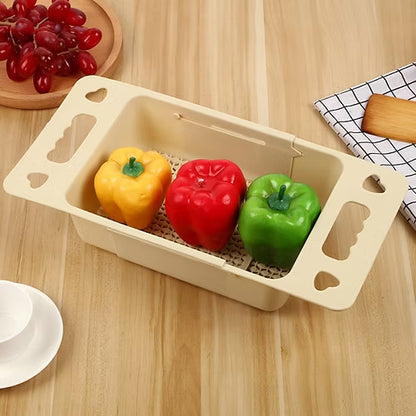 Retractable Vegetable Fruit Washing Drainer Basket (Random)