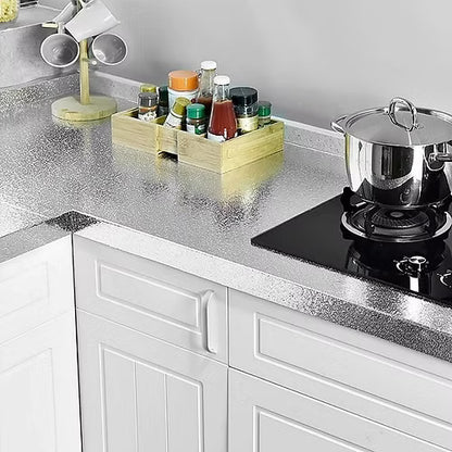 Silver Oil Proof Kitchen Wallpaper 300 cm * 40 cm
