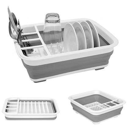 Collapsible Dish Drying Rack Portable Dish Drainer Dinnerware Organizer