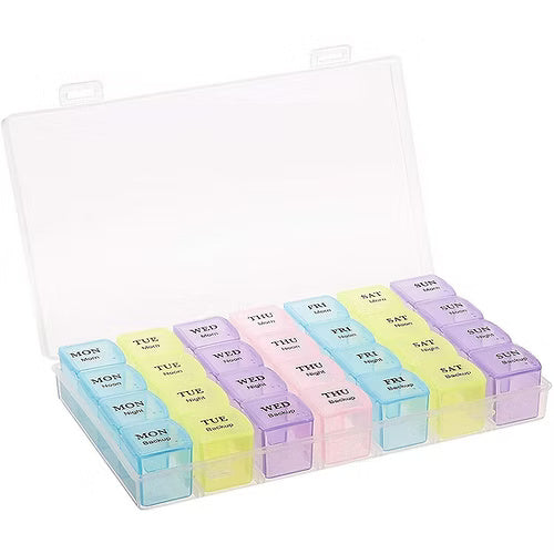 28 Days 4 Weeks for 7 Days Pill Storage Medicine Box