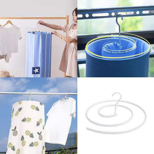 Spiral Shaped Clothes Iron Quilt Sheets Hanger (Pack of 2)