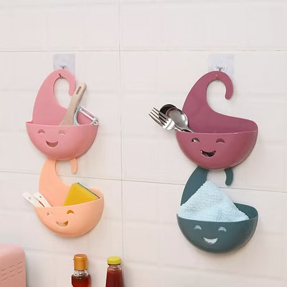 Wall Mounted Hanging Storage Basket (Random Color)
