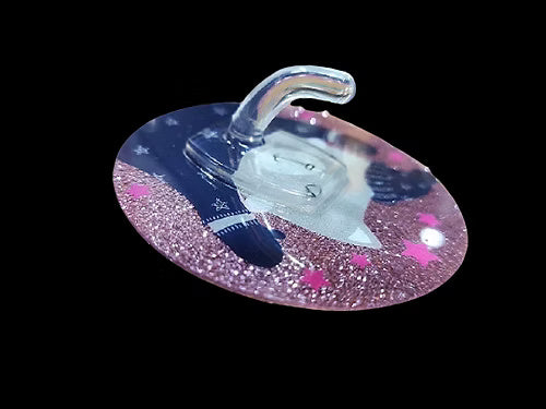 Plastic Glitter Round Hook (Pack of 10)