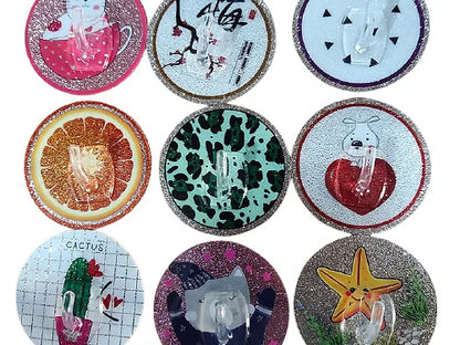 Plastic Glitter Round Hook (Pack of 10)