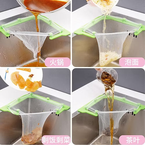 Triangular Hanging Sink Strainer Net Bag