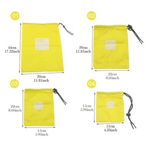 4 Pcs Waterproof Shoe & Laundry Bag